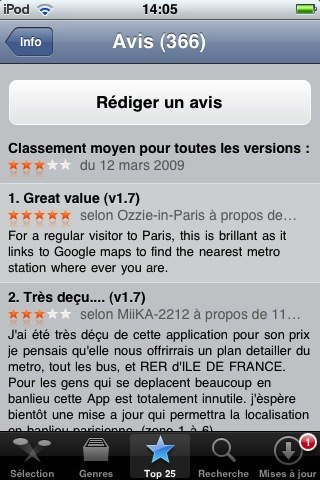Commentaires iPhone