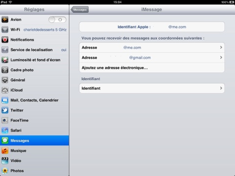 iMessage ipad