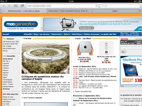 iPad safari mobile onglets