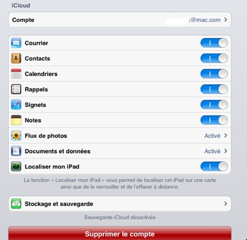 iCloud synchronisation