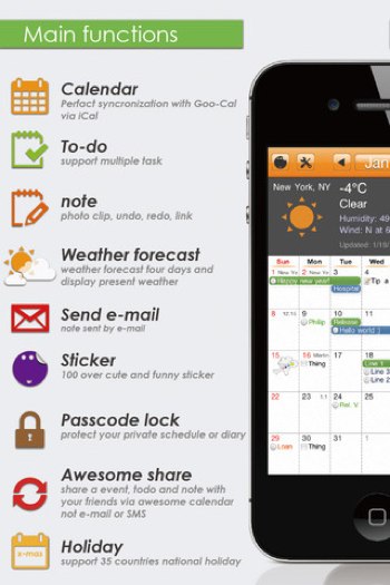 Awesome Calendar(+ToDos, Notes, sync with Google Calendar)